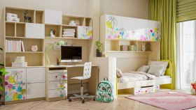 Детская комната Флёр (Белый/корпус Клен) в Усть-Куте - ust-kut.katalogmebeli.com | фото