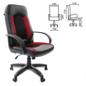 Кресло офисное BRABIX Strike EX-525 (черно-красный) в Усть-Куте - ust-kut.katalogmebeli.com | фото
