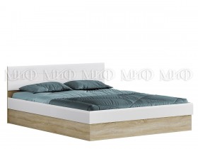 Кровать 1,4 спальня Фортуна (Дуб сонома/белый глянец) в Усть-Куте - ust-kut.katalogmebeli.com | фото