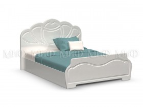 Кровать 1,4м Гармония (Белый/Белый глянец) в Усть-Куте - ust-kut.katalogmebeli.com | фото