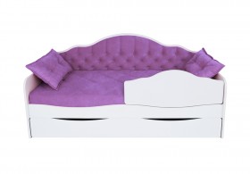 Кровать 190 серии Иллюзия Лайт 1 ящик 32 Фиолетовый (подушки) в Усть-Куте - ust-kut.katalogmebeli.com | фото