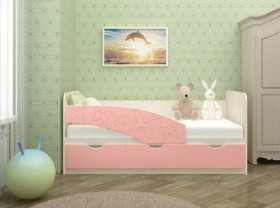 Кровать Бабочки 1,6м (Розовый металлик) в Усть-Куте - ust-kut.katalogmebeli.com | фото 1