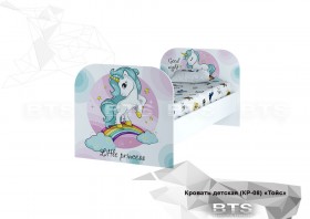 Кровать детская КР-08 Тойс (белый/белый,фотопечать Little Pony) в Усть-Куте - ust-kut.katalogmebeli.com | фото