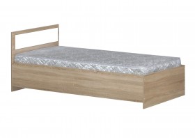 Кровать одинарная 900-2 без матраса (прямые спинки) Дуб Сонома в Усть-Куте - ust-kut.katalogmebeli.com | фото