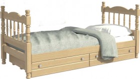 Кровать одинарная Аленка из массива сосны 800*1890 Сосна в Усть-Куте - ust-kut.katalogmebeli.com | фото 1
