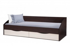 Кровать одинарная "Фея - 3" (симметричная) New (венге / вудлайн кремовый / ДВПО: белый) в Усть-Куте - ust-kut.katalogmebeli.com | фото