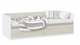 Кровать «Сканди» с 2 ящиками Дуб Гарден/Белый/Глиняный серый в Усть-Куте - ust-kut.katalogmebeli.com | фото