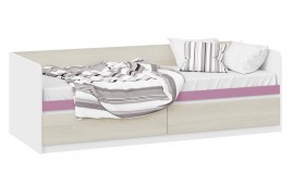 Кровать «Сканди» с 2 ящиками Дуб Гарден/Белый/Лиловый в Усть-Куте - ust-kut.katalogmebeli.com | фото