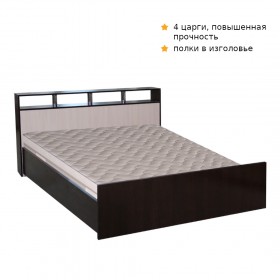 Кровать ТРОЯ 1200 Венге-Дуб бел. в Усть-Куте - ust-kut.katalogmebeli.com | фото