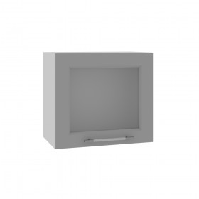 Квадро ВПГС 500 шкаф верхний горизонтальный со стеклом высокий (Черника/корпус Серый) в Усть-Куте - ust-kut.katalogmebeli.com | фото