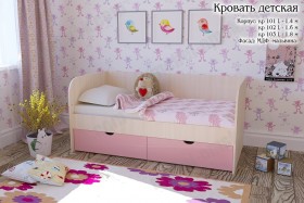 Мальвина Кровать детская 2 ящика 1.8 Розовыйй глянец в Усть-Куте - ust-kut.katalogmebeli.com | фото