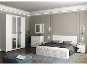 Модульная спальня Барселона (Белый/Белый глянец) в Усть-Куте - ust-kut.katalogmebeli.com | фото