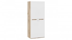 Шкаф для одежды с 2-мя дверями «Фьюжн» Дуб Делано/Белый глянец в Усть-Куте - ust-kut.katalogmebeli.com | фото