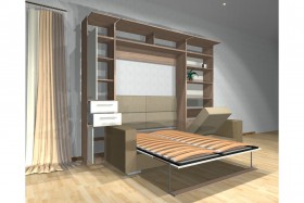 Шкаф-кровать с диваном Каролина в Усть-Куте - ust-kut.katalogmebeli.com | фото 3